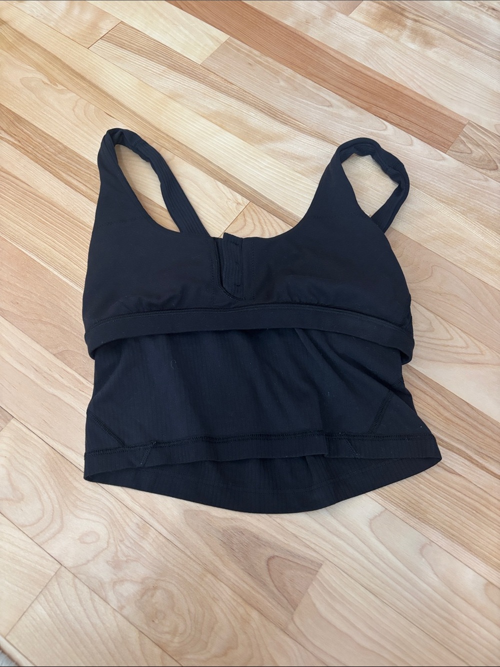 Lululemon Align Black Ribbed Button-Front Crop Tank size 2 - Picture 6 of 7